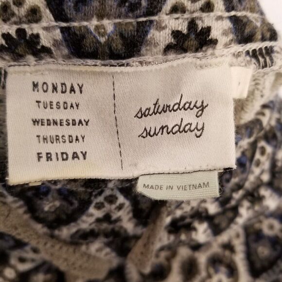 Anthropologie Saturday Sunday Women Printed Knit Pants Size S Drawstring Pull On - Picture 7 of 9